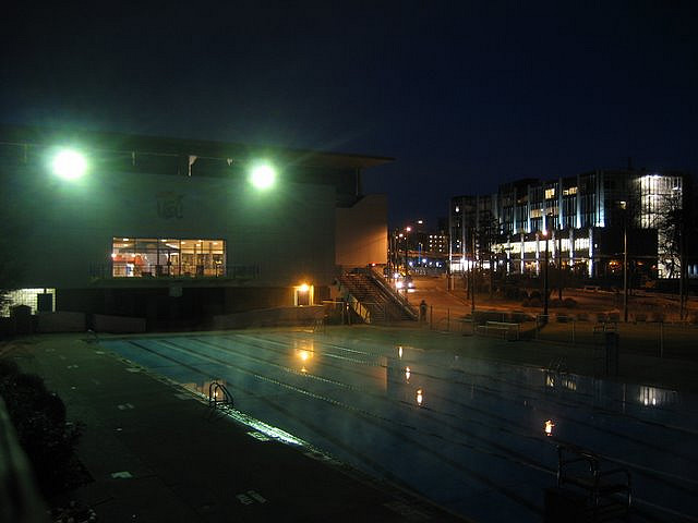 ubc outdoor pool under lights